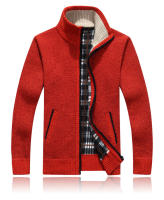 Chaqueta De Lana Gruesa Para Hombre Otoño Invierno Azul Claro Manga Larga Cierre Completo Cardigan De Fleece Talla Grande Ropa Casual - details 6
