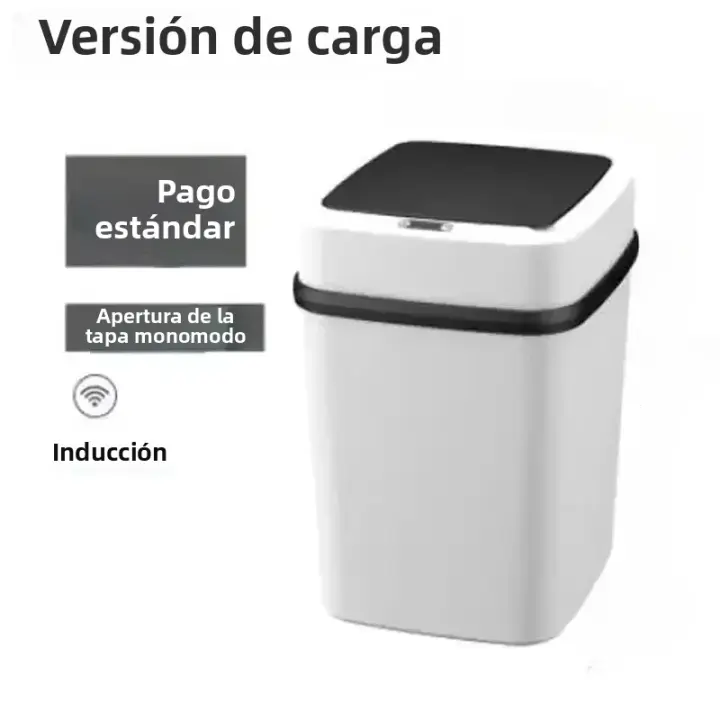Bandeja Inteligente De 15L Con Sensor Automático Cubierta Impermeable Reciclaje Para Cocina Baño Hogar Contenedor De Basura Ecológico Rectangular - 1