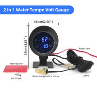 Gauge Digital LCD Para Coche 2 En 1 Con Medidor De Temperatura Y Voltaje Sensor De Temperatura Adaptador De Tubo Incluido - details 0