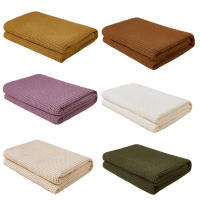 Manta de color sólido con diseño de gofre de fibra de bambú INS, manta para aire acondicionado, manta para siesta, manta suave y cómoda para bebé - details 1