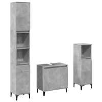 vidaXL Set muebles de baño 2 piezas madera contrachapada gris hormigón - details 1