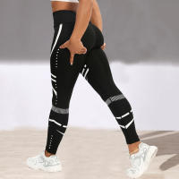 Leggings De Patrón Geométrico Para Mujer Pantalones De Yoga Sin Costuras Fitness Running Alto Cintura Tallas Grandes Ropa De Gimnasio - details 3