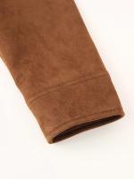 Chaqueta Casual Para Mujer ZBZA Marrón Vintage Con Pochetes Y Cuello En V Simple Breasted De Manga Larga Outerwear Slim Para Primavera Y Otoño - details 14