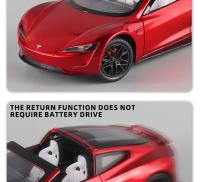Tesla Roadster Convertible Supercar De 1:24 En Metal Con Sonido Y Luz Modelo De Coche De Juguete Para Niños Regalo De Cumpleaños - details 5