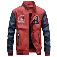 Chaqueta De Béisbol Para Hombres Corte Slim Fit Collar Erguido Cuero PU Nueva Jaqueta De Cremallera Moto Bomber Jacke Male - details 6