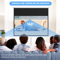 HOMCOM Pantalla de Proyector Manual Pantalla de Proyección Portátil Formato 16:9 con Altura Ajustable para Interior y Exterior Cine en Casa Patio Blanco - details 3