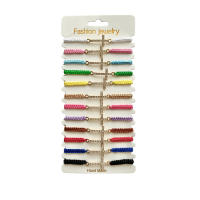 Set De 12 Pulseras De Color Inlazadas Con Diamantes Para Hombres Y Mujeres Estilo Minimalista Y Temperamental Pulsera De Encaje - details 4