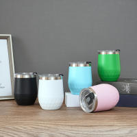 Vaso De Vino Negro De 12 Oz/360 Ml Con Acabado De Huevo Y Cubierta Selladora Taza Termo De Acero Inoxidable Portátil Para Cervezas Y Bebidas - details 0