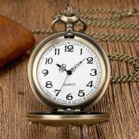 Reloj De Bolsillo De Motocicleta Clásico Vintage Bronce Con Cadena De Collar Reloj De Cuarzo Pendente De Lujo Para Hombres Regalo Ideal - details 2