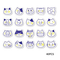 40pcs Pegatinas De Gato Azul Lindo Para Decorar Portátil Motocicleta Maleta PVC Impermeable Y Duradero Tamaño 6.5x4.5cm - details 10