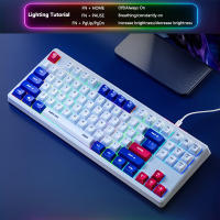 Teclado Inphic RGB De Cable 26 Teclas Libre De Conflictos Estilo Mecánico 87 Teclas Interface Type-C Teclado Portátil Con Botón Mudo Para Juego Y Oficina - details 4