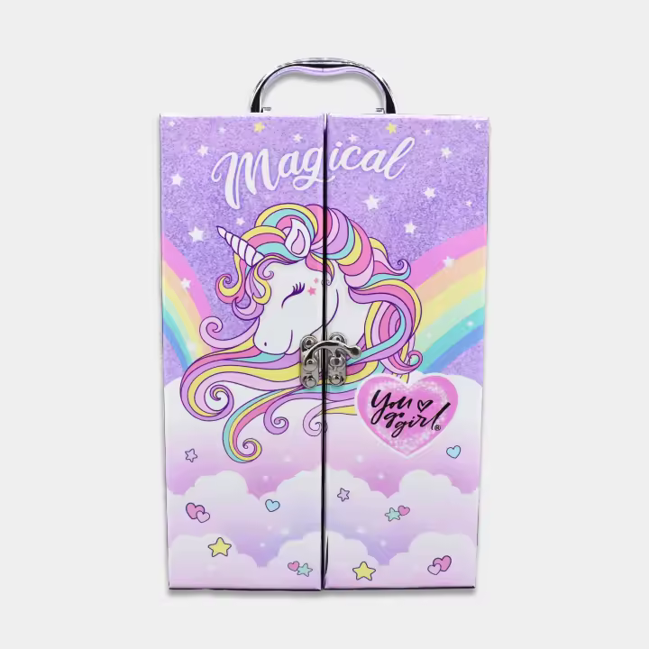 You Go Girl - Set de Maquillaje Infantil para Niños - Cofre Mágico de Unicornios - Sombras, Colorete, Brillos de Labios, Pintauñas - a Partir de 5 Años - 1
