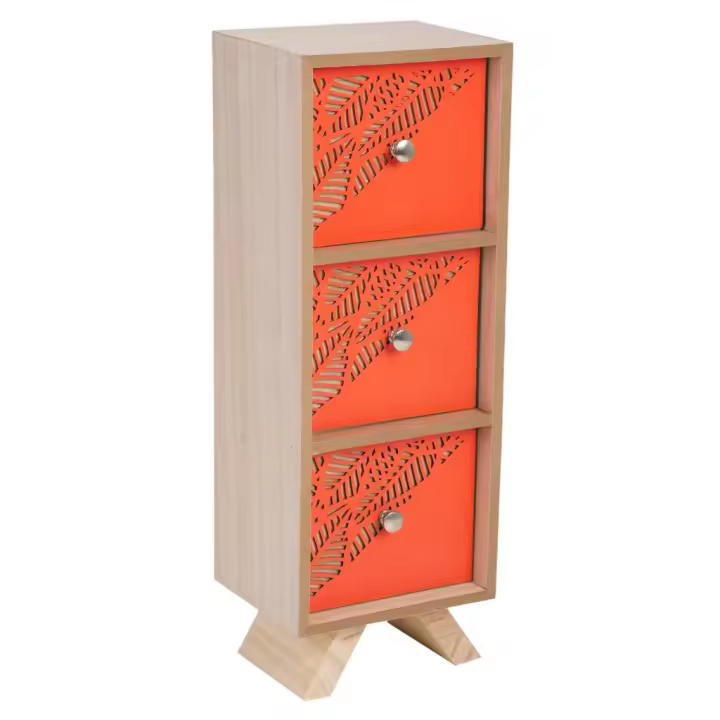WANDERLUST DECO Caja Organizadora Compacta con 3 Cajones Multicolor 12x10x34h Cm - 1