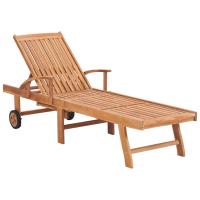 vidaXL Tumbonas de madera maciza de teca Cantidad 1 o 2 Sillas de Exterior Ideal para jardín, playa, piscina, terraza Tumbona Piscina Tumbonas Playa Tumbonas Jardín Exterior - details 0