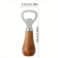 Abrebotellas De Acero Inoxidable Con Mango De Madera Sólida Para Uso Doméstico 1 Pieza Herramienta De Apertura De Botellas - details 6