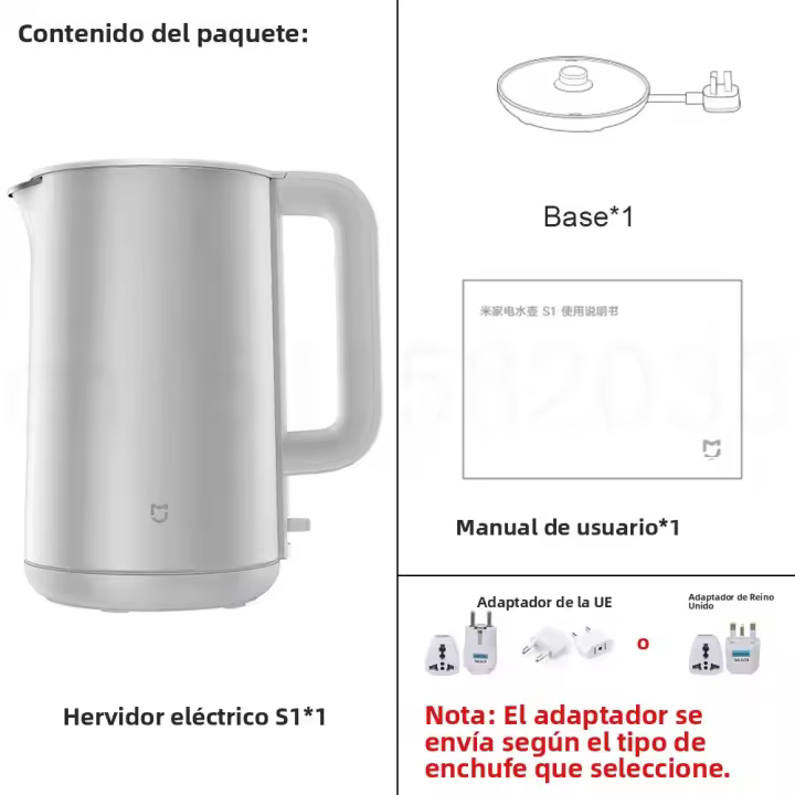 MIJIA Kettle Eléctrica S1 1800W Alta Potencia 4 Protecciones De Seguridad 220V 1.7L Gran Capacidad Fácil De Limpiar - 1