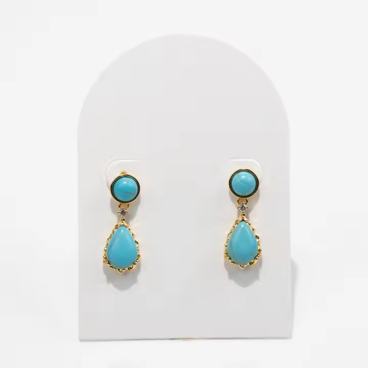 Pendientes Turquesa de Estilo Clásico Pendientes Turquesa de Estilo Clásico Fine Jewelry Pendientes Pendientes Colgantes - 1
