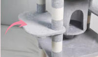 Torre Árbol para Gatos, 168 cm, Múltiples Niveles con Condominios y Plataformas, Gris Claro - details 2