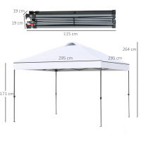 Gazebo de viaje para exteriores 2.95X2.95 M Gazebo plegable con estacas y Cuerdas de traceón, vestido Oxford with Protección UV, ¡ideal para vacaciones en El Jardín! - details 6