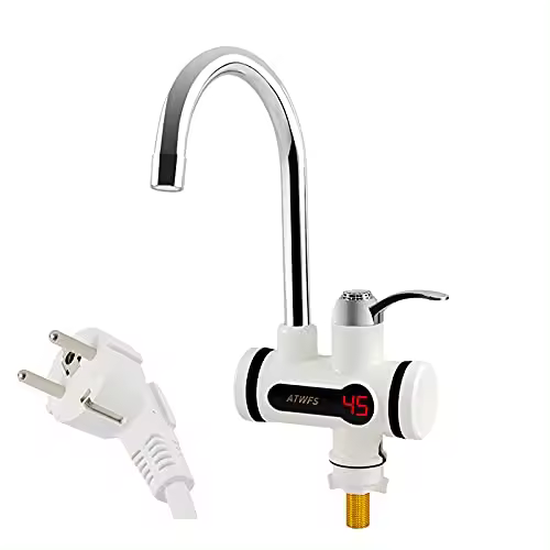 Grifo Eléctrico 220 V Calentador Agua Instantáneo 3000 W Pantalla LED Temperature Cocina Baño (montaje Inferior, Grande) - 1