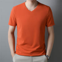Camiseta Hombre Verano 2024 Cuello V Corta Transpirable Top Casual Polyester Cuidado Manual Talla Única Color Sólido - details 8