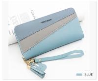 Cartera Larga Para Mujer Con Cremallera De Cuero Tres Colores Moda Monedero Bolso De Mano Con Compartimento Para Tarjetas - details 9