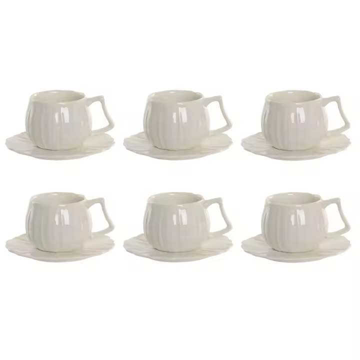 Cafe set 6 porcelana 10x7,5x5,5 120ml blanco El mejor complemento para tu hogar. - 1