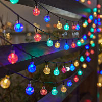 Luces De Cadena Solar De Cristal Globular IP65 39FT Con 100 LED Y 8 Modos De Iluminación Para Exterior Halloween Y Navidad Fiesta - details 11
