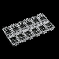 Caja Vacía Para Decoración De Uñas Con 12 Celdas Para Rhinestones Piedras Preciosas Y Accesorios De Joyería En Colores Transparente Rosa Negro Y Blanco - details 4