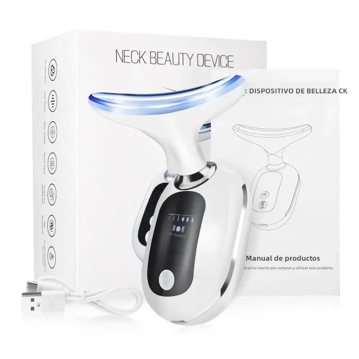 Dispositivo De Terapia Fotónica LED Para El Cuello Y La Cara 3 Colores Rejuvenecimiento De Piel Ajuste Facial Antiarrugas Eliminador De Grasa Corporal Herramientas De Cuidado De La Piel Recargables - 1