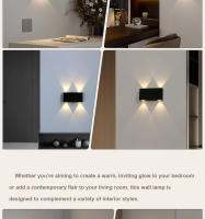 Lámpara De Pared LED Moderna En Aluminio Brushed Negro/Oro Iluminación Dual Para Dormitorio Y Sala De Estar Decoración Tendencia 2024 Incluye Bombillas Montaje En Pared - details 3