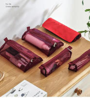 Bolsa De Maquillaje Organizadora 4 En 1 Para Mujer Con Cierre De Cremallera Y Malla Gran Capacidad Bolso De Cosméticos Plegable Portátil Para Viaje Y Almacenamiento - details 5