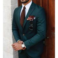 Nueva Llegada Traje De Hombre Sólido Dos Piezas Moda Casual Negocios Diarios Formal Chic Boda Traje De Tuxedo Slim Costura Homme - details 1