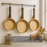 Set de 3 Sartenes de Aluminio Forjado 20/24/28 cm con Revestimiento Antiadherente de Mármol 3 Capas, Mango Ergonómico de Silicona, Aptas para Cocina de Inducción, Gas y Vitrocerámica - details 6