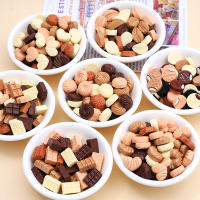 30Pcs Resina Lindo Chocolate Dibujos Animados Simulados Galletas Hojas Letras Serie Botones Planos Para Scrapbooking Joyería DIY Manualidades - details 0