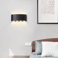 Luces de pared ajustadas para balcón, Sala de estar, pasillo, dormitorio, Porche, Aluminio Negro 1 Luces LED de pared para exterior, interior, impermeable, IP65, Modernos - details 5