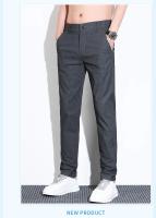 Pantalones Casuales Para Hombre Verano Ligeros Malla Elástica Pantalones Rectos Transpirables Moda Fitted Pantalones Casuales - details 9