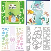 3pcs Plantillas De Burbuja Para Embossing Con Marco De Acero Al Carbono Para Decoración De Manualidades Y Scrapbooking - details 0