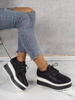 Zapatos De Plataforma Con Tacón Para Mujer Zapatos Casuales Con Cordones Altos Cómodos Y Transpirables Zapatillas Con Suela Gruesa Para Exterior - details 4