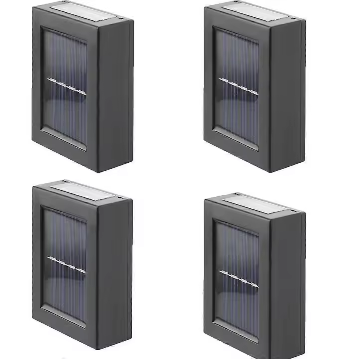 4 Pack LED Solar Wall Light, Up and down Outdoor Security Wall Lamps, Waterproof Lights, Solar Fence Lights for Home Garden Porch - 1