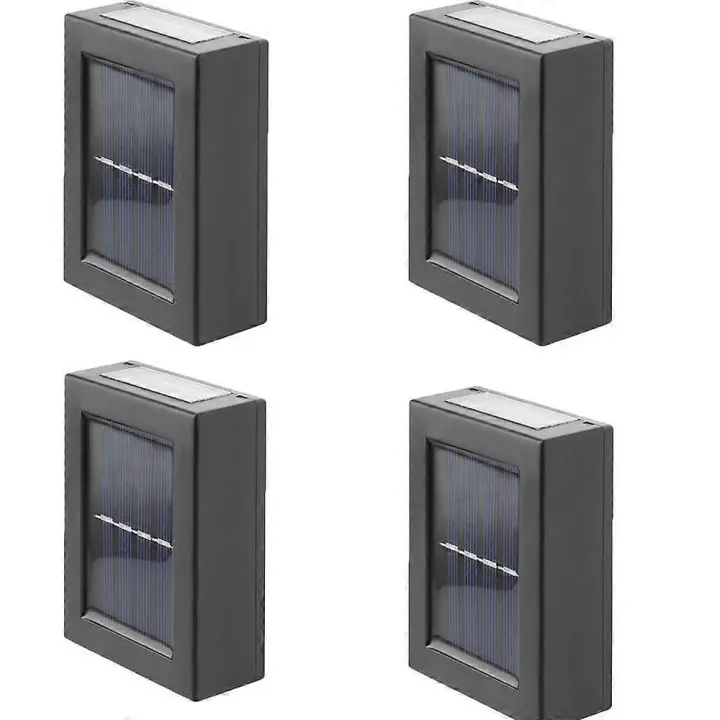 4 Pack LED luz de pared solar, lámparas de pared securi arriba y abajo al aire libre, luces impermeables, cerca solar luces para el hogar jardín porche - 1