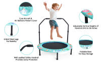 Trampolín para Niños,Mini trampolín de 36 Pulgadas con Mango Ajustable,Trampolín con Cubierta de Seguridad Acolchada,Trampolín Reboteador para Deportes de Salto en Interiores o Exteriores - details 0