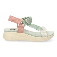 PuntoSalao Sandalias planas cómodas velcro para mujer color verde FF-86 - details 2