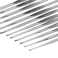 Juego De 12 Piezas De Agujas De Crocheteado En Acero Inoxidable Herramientas De Tejido Para Manualidades DIY Y Tejer Suéteres - details 12