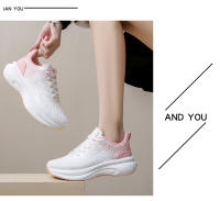 Zapatillas De Correr Para Mujer Suelas Suaves Y Amortiguadas Superficie De Malla Transpirable Zapatos De Vuelo Tejidos Moda Universitaria - details 14