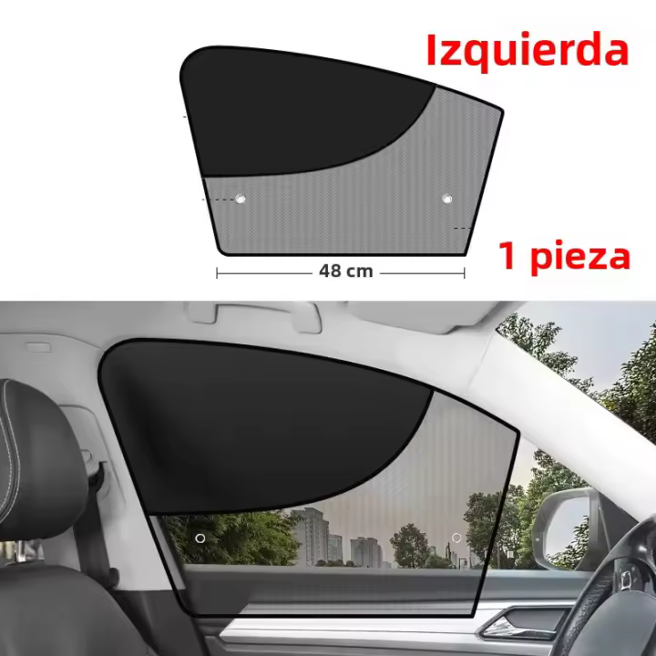 Cortina De Ventana Para Coche Con Doble Capa Protección UV Y Red Mosquitera Magnética Accesorios Para Ventanas Laterales Material Malla - 1