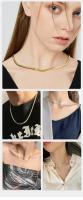 Collar De Acero Inoxidable HIYEE Para Mujer Joyería Regalo Cadena De Espada Plated Oro Impermeable Moda DIY Accesorios Pendiente - details 4