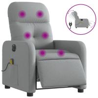 vidaXL Sillón reclinable de masaje eléctrico tela Gris claro, Gris oscuro, Negro Sillon Dormitorio Sillon Comodos Silla Relax Sillón Sofá - details 4