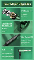 Auriculares magnéticos con cable para Gamer, cascos de Metal verde, estéreo de graves HiFi, 3,5mm, AUX o tipo C, micrófono HD, cancelación de ruido, uso cómodo - details 2