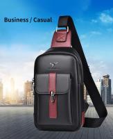 Bolsa De Hombro Para Hombre En Cuero Multi-funcional Deportiva Impermeable Para Correr Y Entrenar Bolsa Mensajera De Viaje Cruzable - details 1